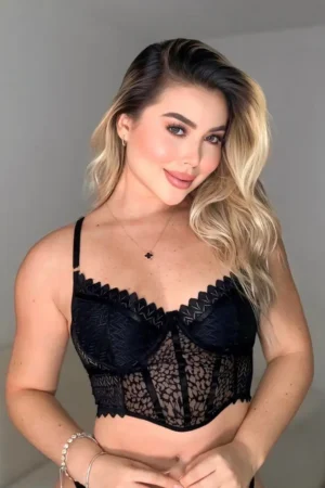 crop,top,negro,encaje,sexy,corto,dama
