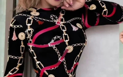 Body estampado manga larga