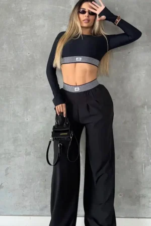Conjunto pantalón - top mangas